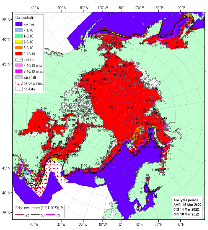 sea ice summary march 2022