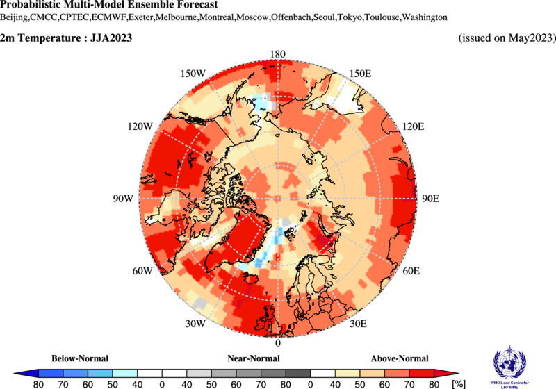 temperature outlook june july august 2023